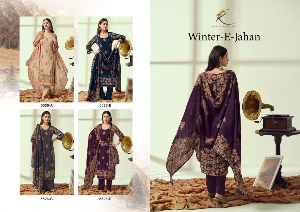 Winter E Jahan Rakhi Fashion Pashmina Suits Wholesale