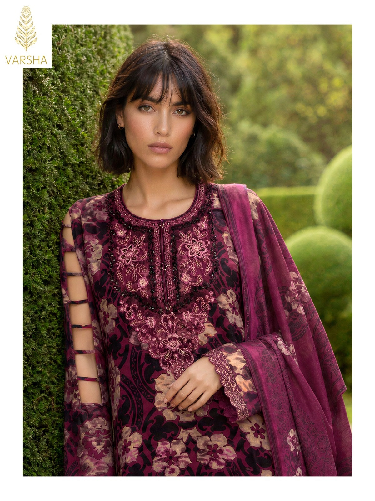 Winter Luxury Varshaa Silk Satin Pashmina Suits Manufacturer