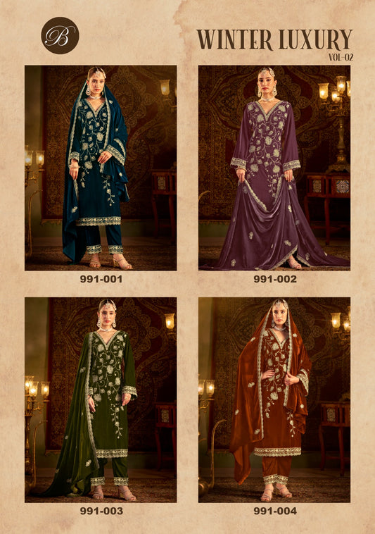 Winter Luxury Vol 2 Belliza Designer Studio Velvet Suits Exporter