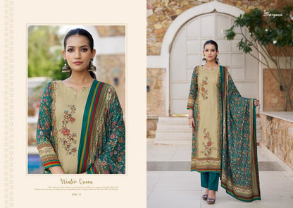 Winter Queen Sargam Prints Pure Viscose Pashmina Suits Supplier
