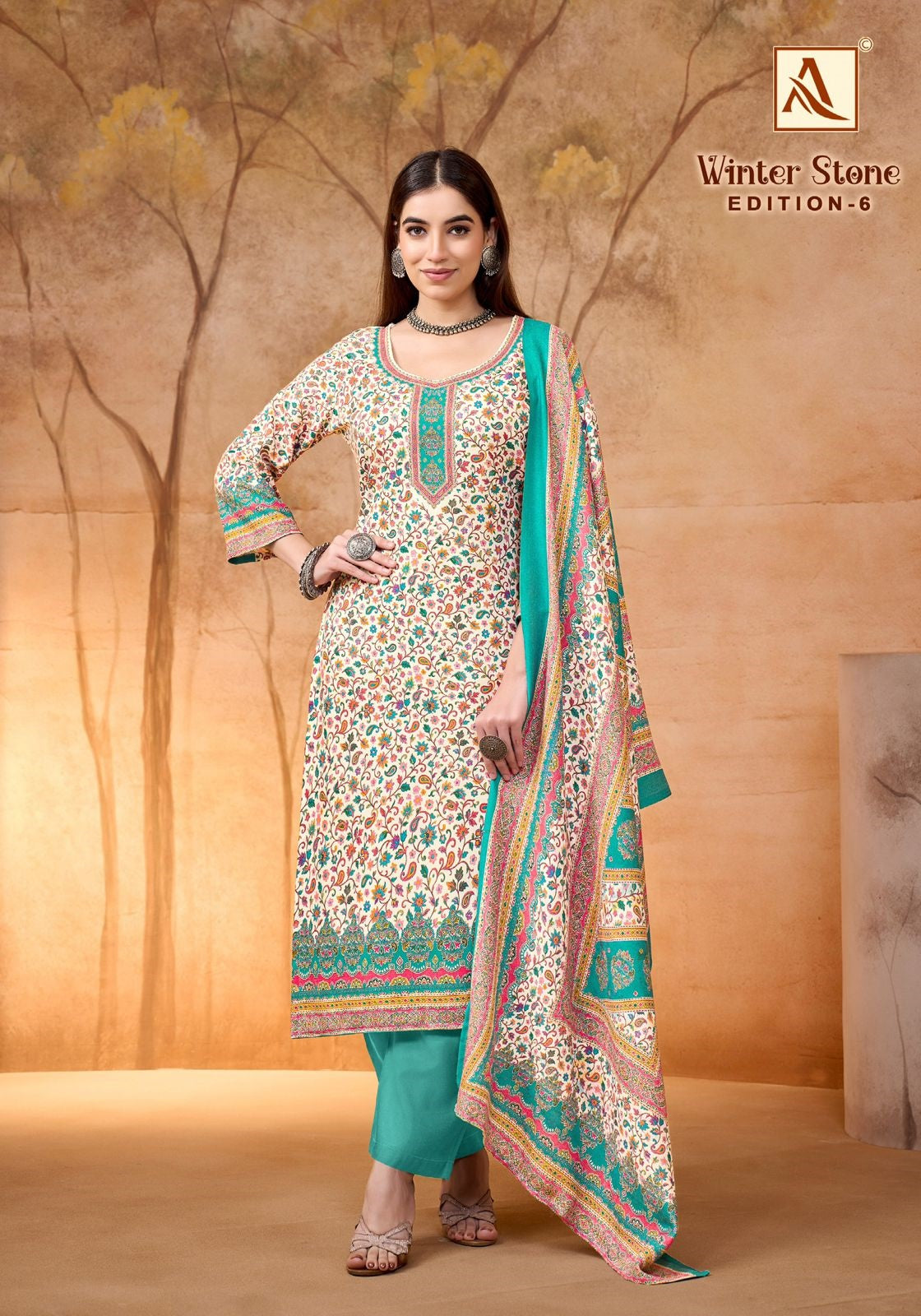 Winter Stone 6 Alok Karachi Salwar Suits Manufacturer