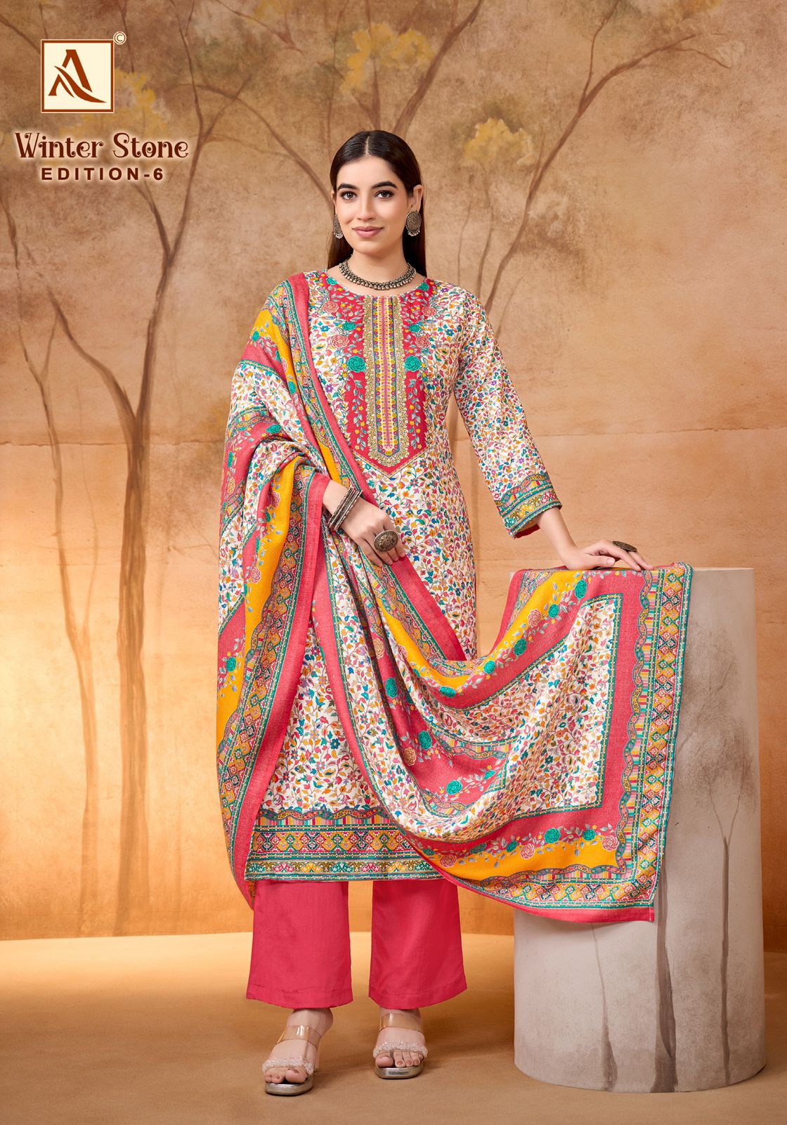 Winter Stone 6 Alok Karachi Salwar Suits Manufacturer