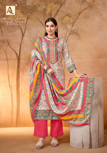 Winter Stone 6 Alok Karachi Salwar Suits Manufacturer