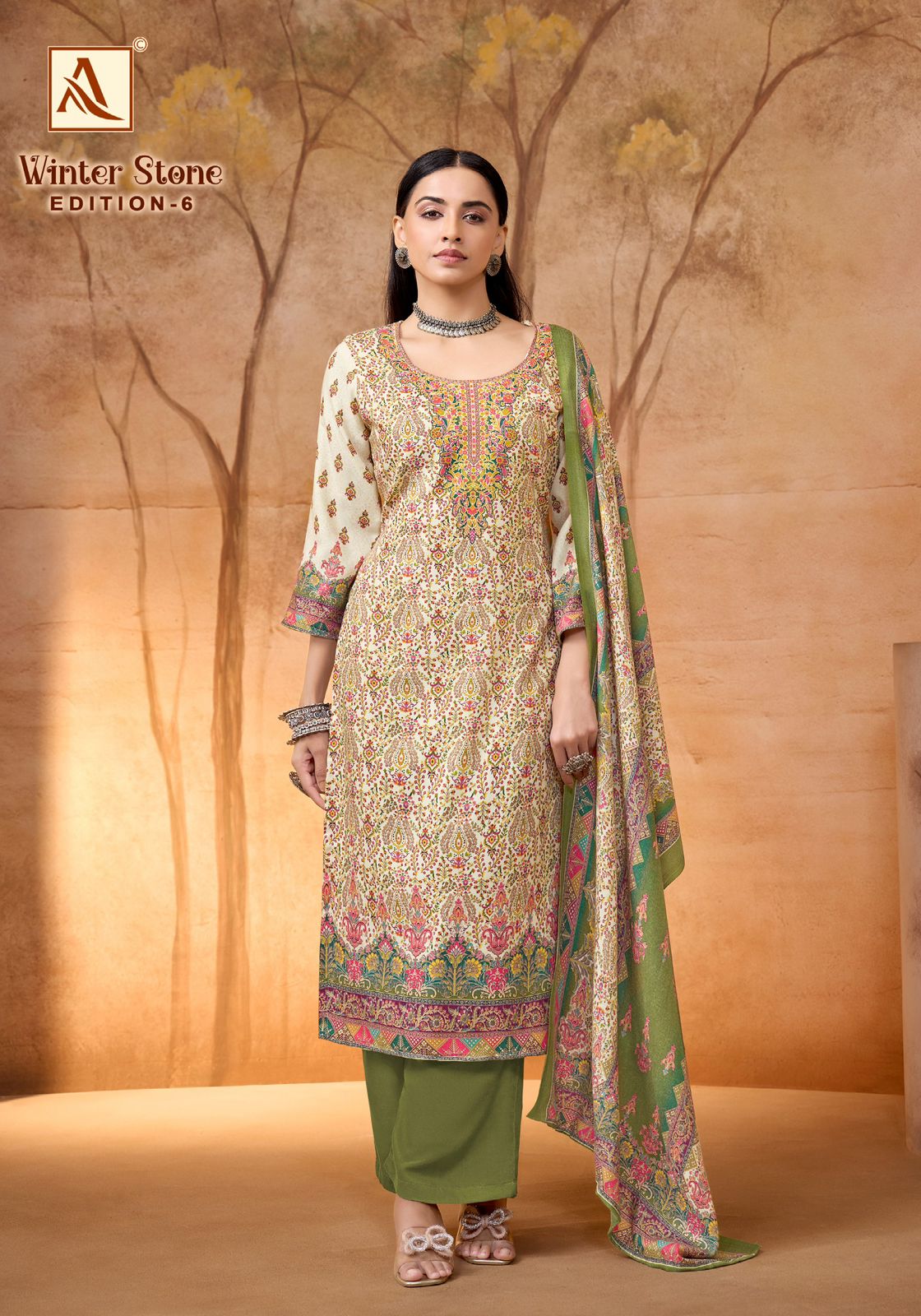 Winter Stone 6 Alok Karachi Salwar Suits Manufacturer