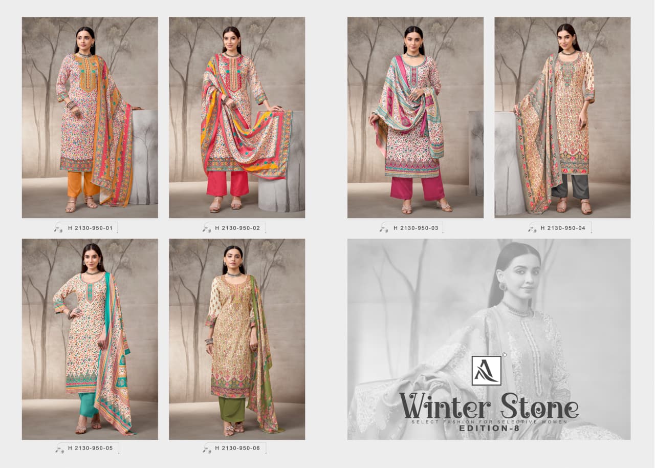Winter Stone Edition 8 Alok Viscose Pashmina Suits Exporter Gujarat