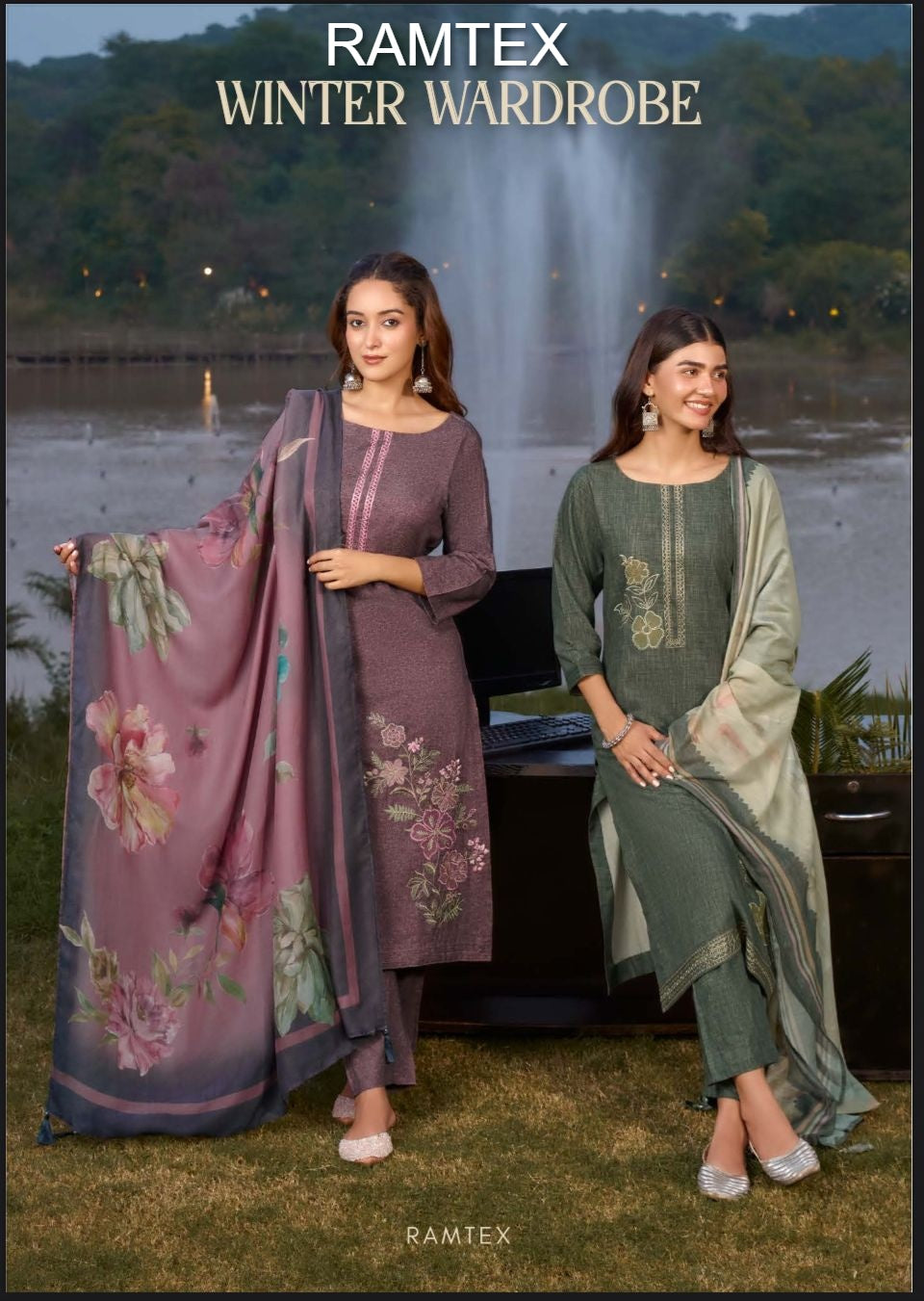 Winter Wardrobe Ramtex Pashmina Suits Exporter Ahmedabad