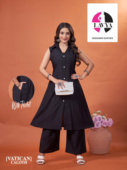 With Pocket Mmc Vetican Kurti Plazzo Set Exporter Ahmedabad