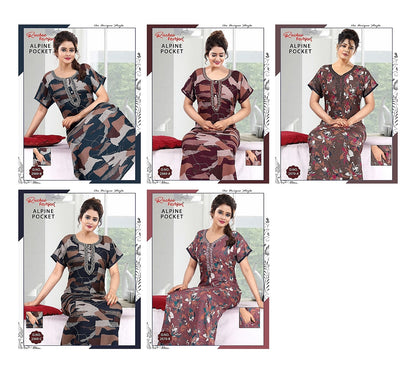 With Pocket Ruchee Fashion Alpine Night Gowns Wholesaler India