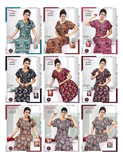 With Pocket Ruchee Fashion Alpine Night Gowns Wholesaler India