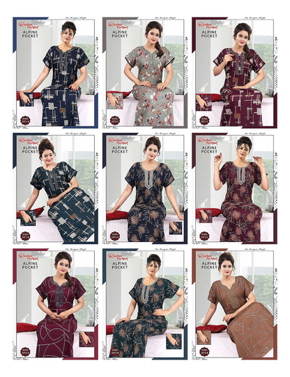 With Pocket Ruchee Fashion Alpine Night Gowns Wholesaler India