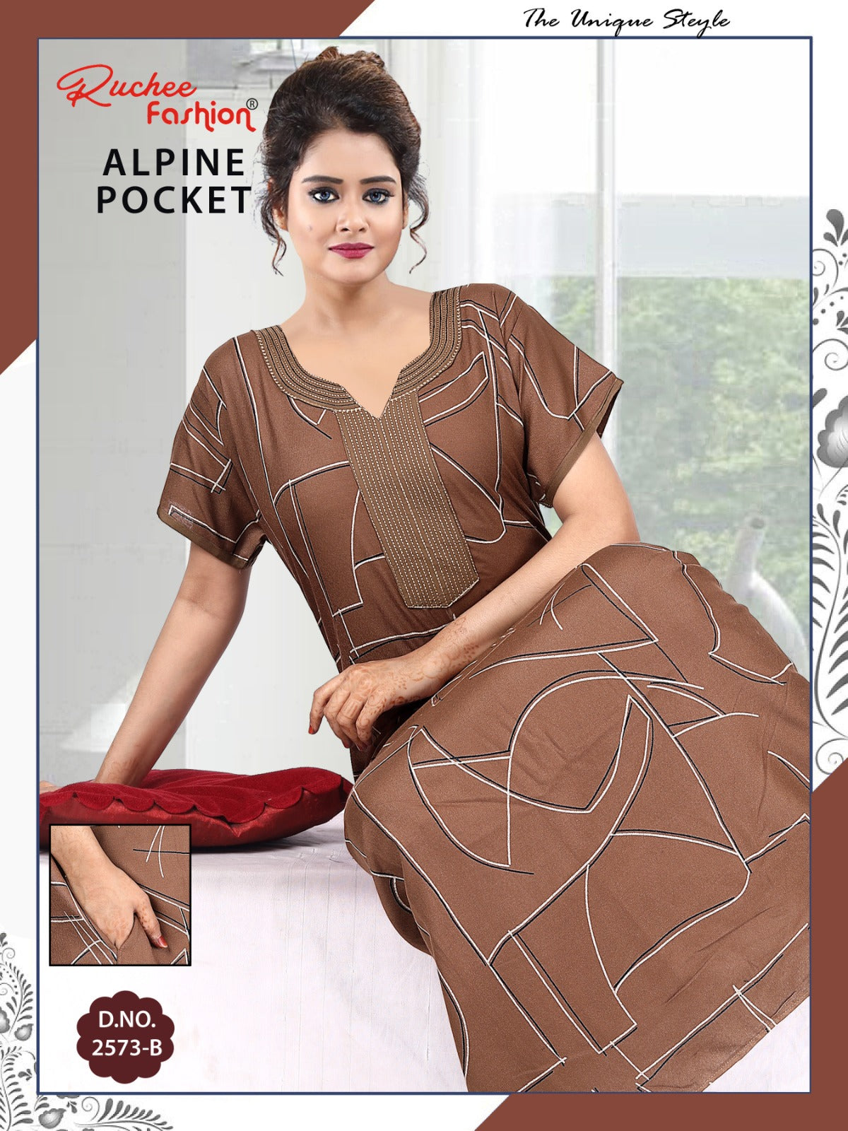 With Pocket Ruchee Fashion Alpine Night Gowns Wholesaler India