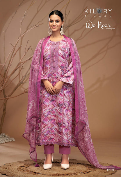 Wo Noor Kilory Pure Jam Pant Style Suits Wholesaler Gujarat
