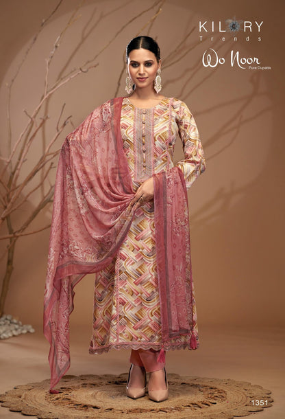 Wo Noor Kilory Pure Jam Pant Style Suits Wholesaler Gujarat