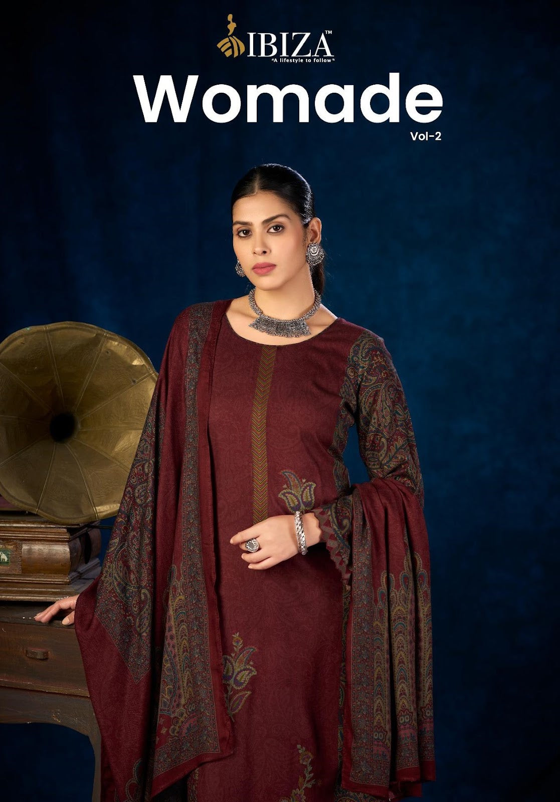 Womade Vol 2 Ibiza Pashmina Suits Wholesaler India