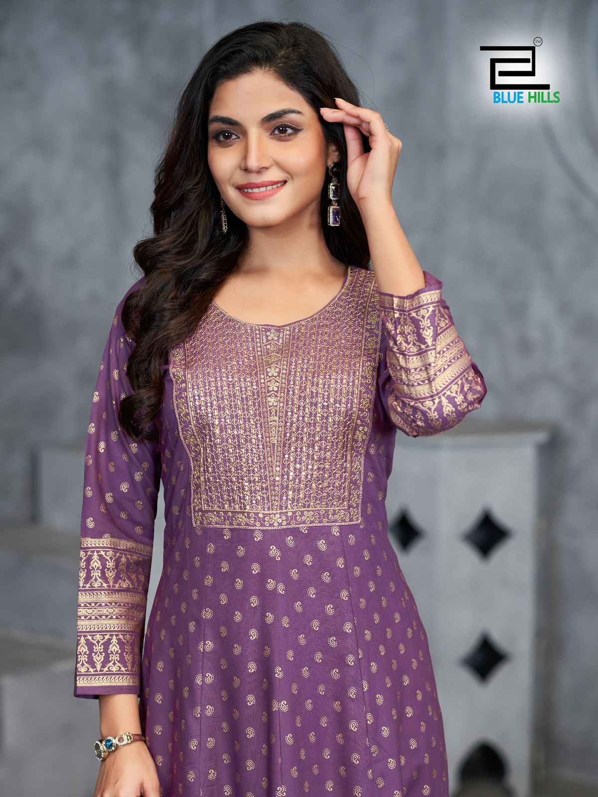 Womaniya Plus Vol 1 Blue Hills Rayon 14Kg Anarkali Kurtis Exporter