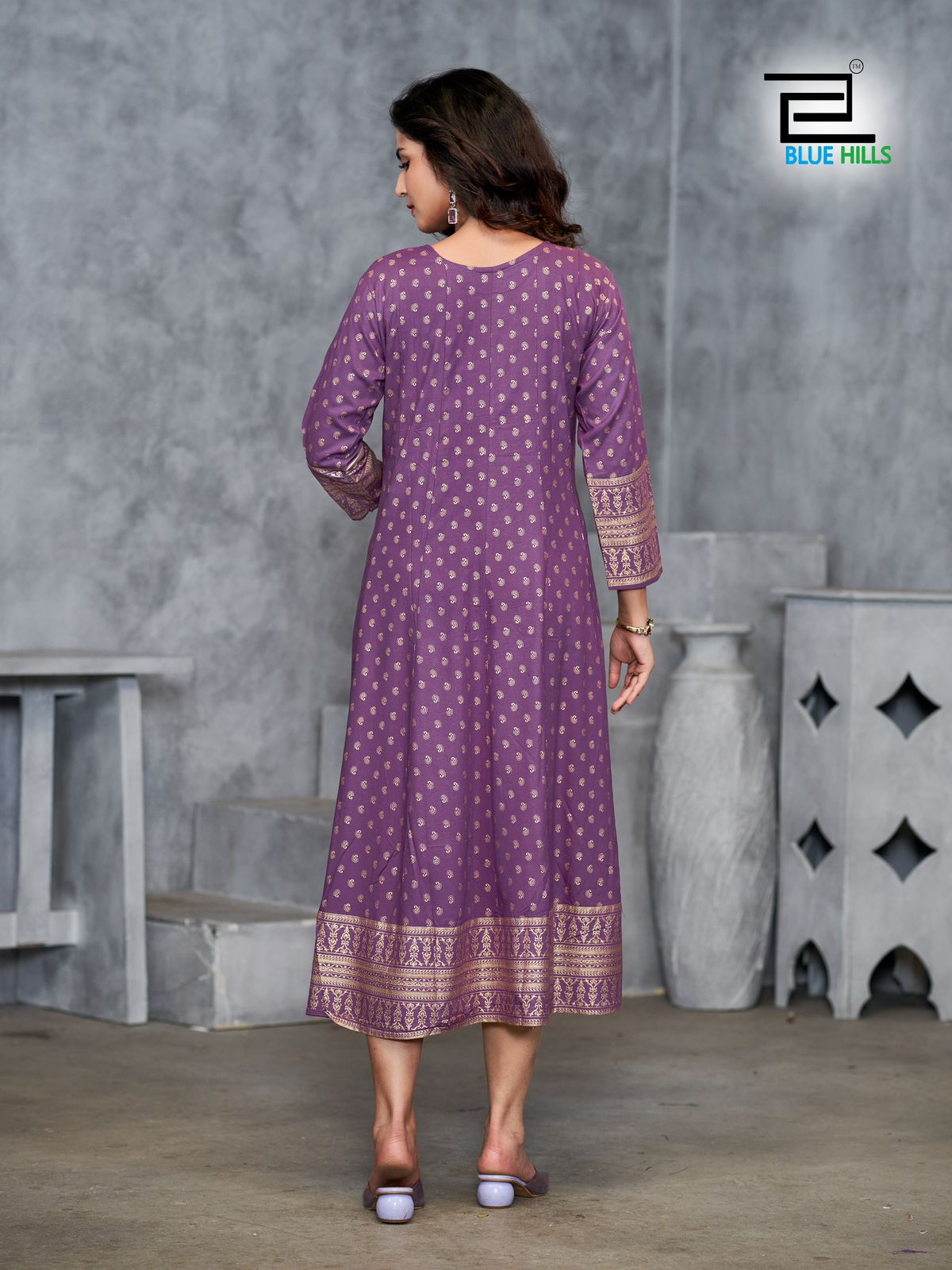 Womaniya Plus Vol 1 Blue Hills Rayon 14Kg Anarkali Kurtis Exporter