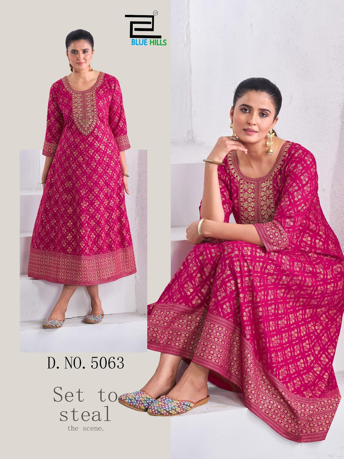 Womaniya Pro Blue Hills Rayon 14Kg Long Kurtis Manufacturer