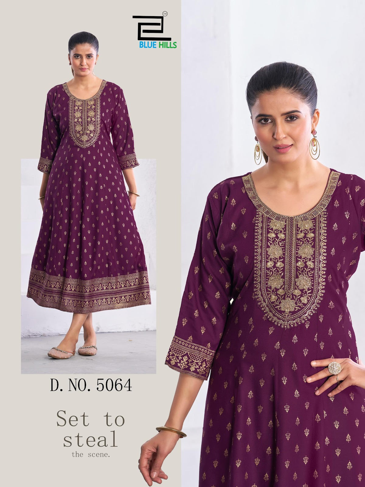 Womaniya Pro Blue Hills Rayon 14Kg Long Kurtis Manufacturer
