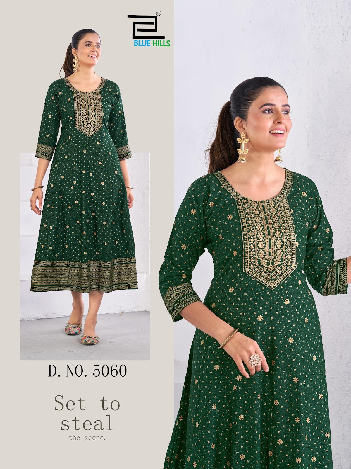 Womaniya Pro Blue Hills Rayon 14Kg Long Kurtis Manufacturer