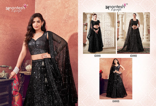 Women In Black 15001-15003 Anantesh Net Readymade Lehenga Choli Manufacturer Gujarat