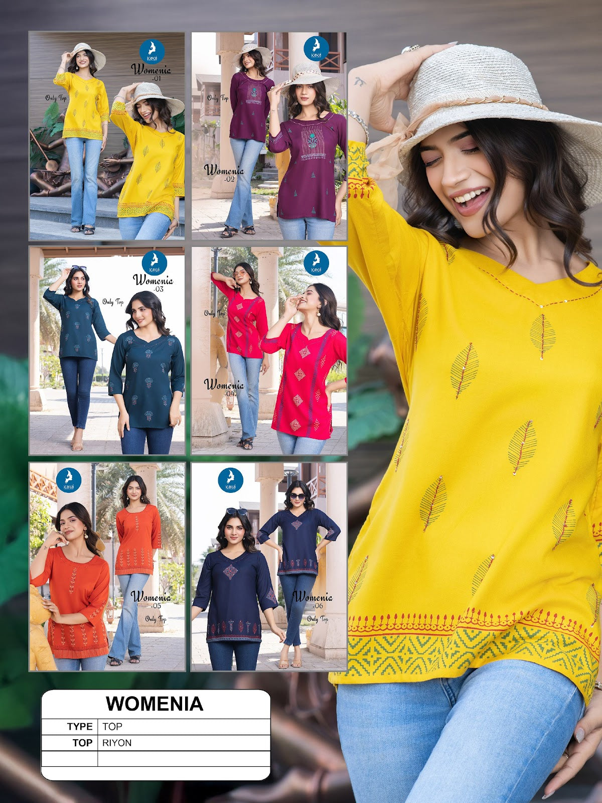 Womenia Kaya Reyon Short Kurtis Manufacturer India