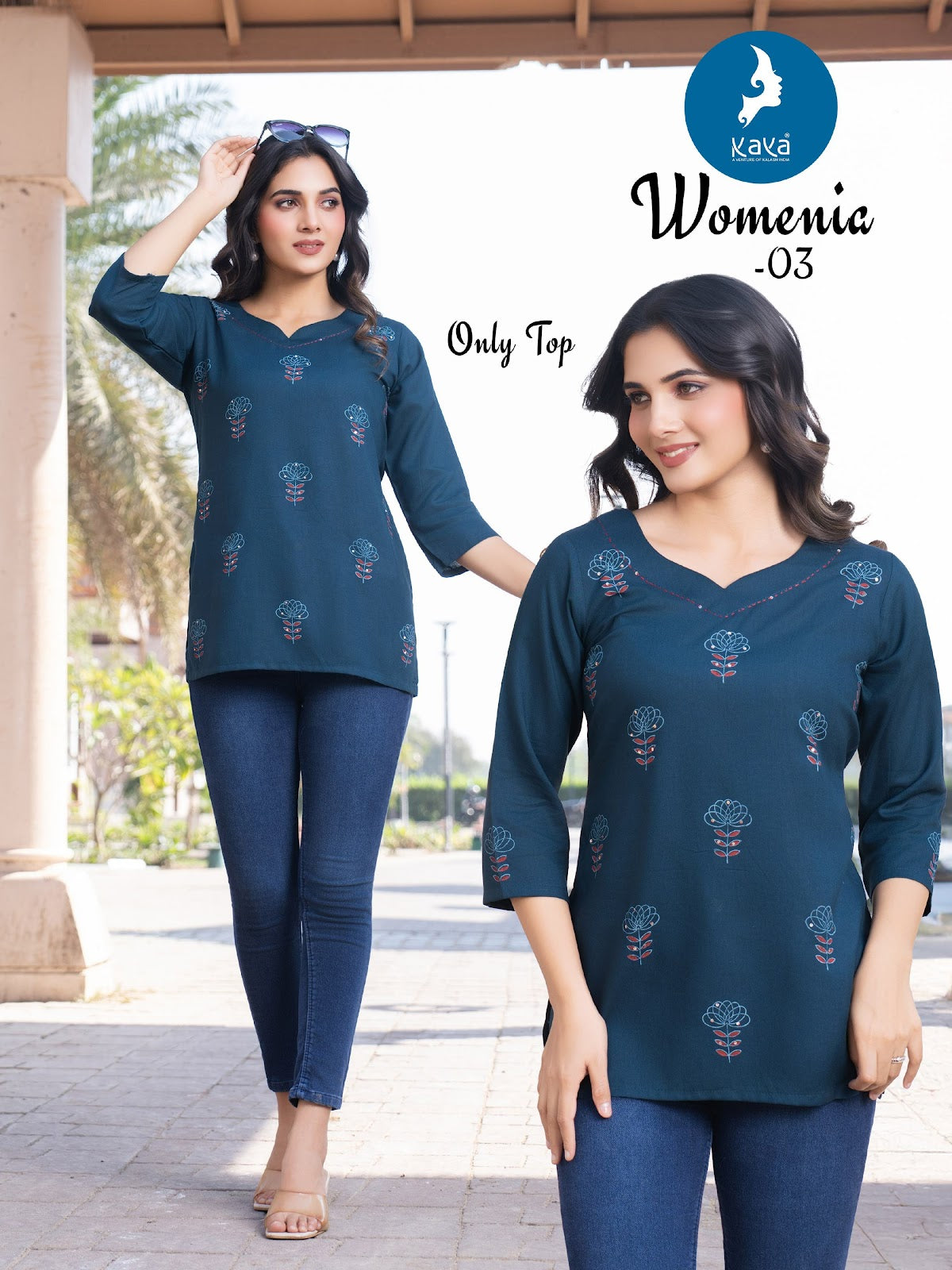 Womenia Kaya Reyon Short Kurtis Manufacturer India