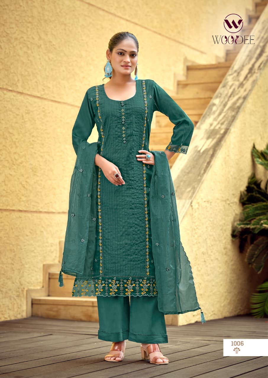 Womika Vol 2 Woodee Cotton Readymade Plazzo Style Suits Wholesaler Gujarat