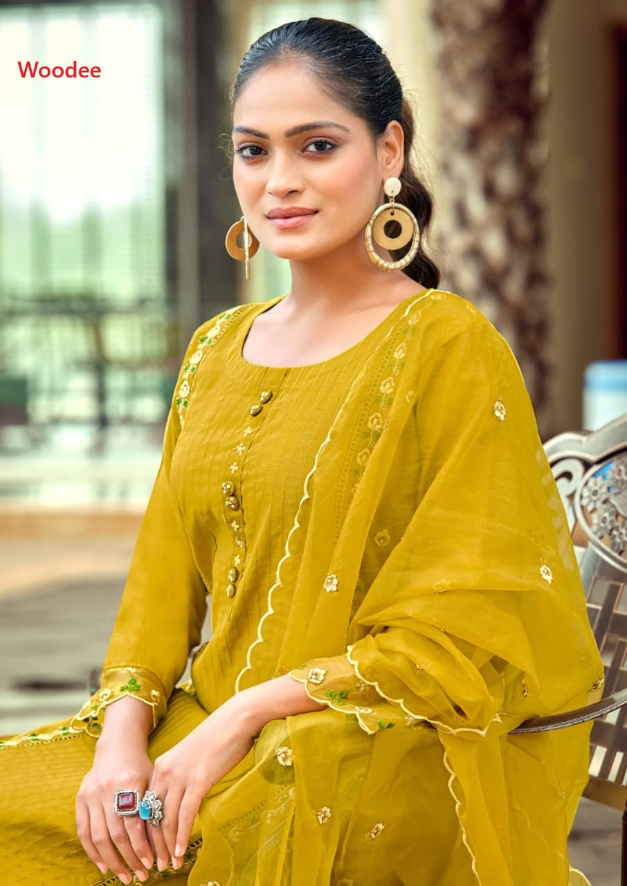 Womika Vol 2 Woodee Cotton Readymade Plazzo Style Suits Wholesaler Gujarat