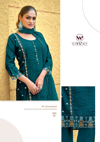 Womika Vol 2 Woodee Cotton Readymade Plazzo Style Suits Wholesaler Gujarat