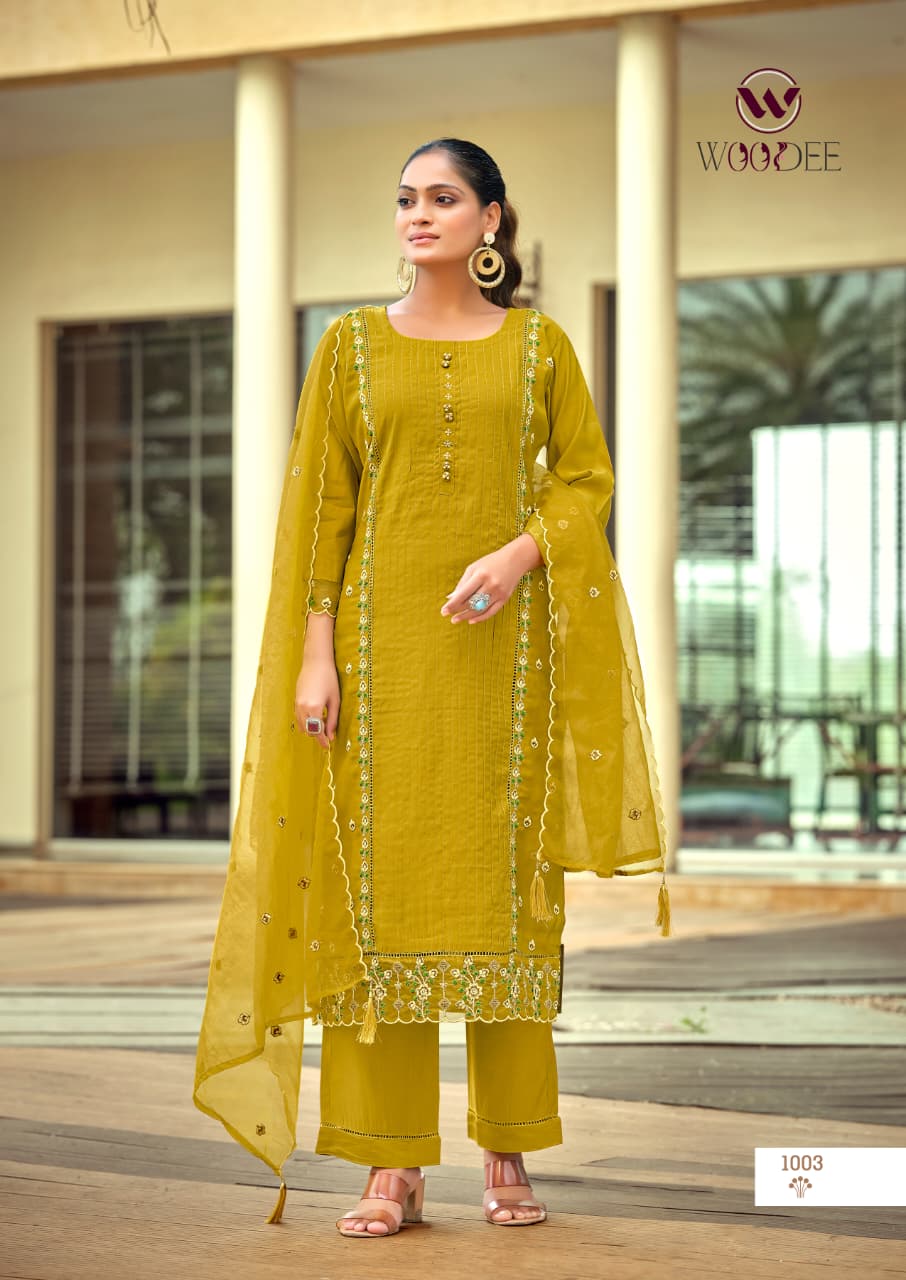Womika Vol 2 Woodee Cotton Readymade Plazzo Style Suits Wholesaler Gujarat