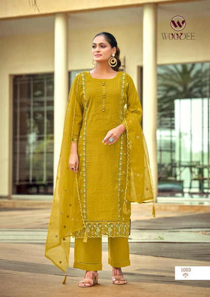 Womika Vol 2 Woodee Cotton Readymade Plazzo Style Suits Wholesaler Gujarat