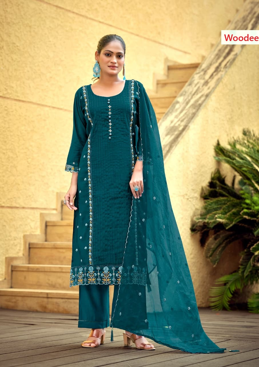 Womika Vol 2 Woodee Cotton Readymade Plazzo Style Suits Wholesaler Gujarat