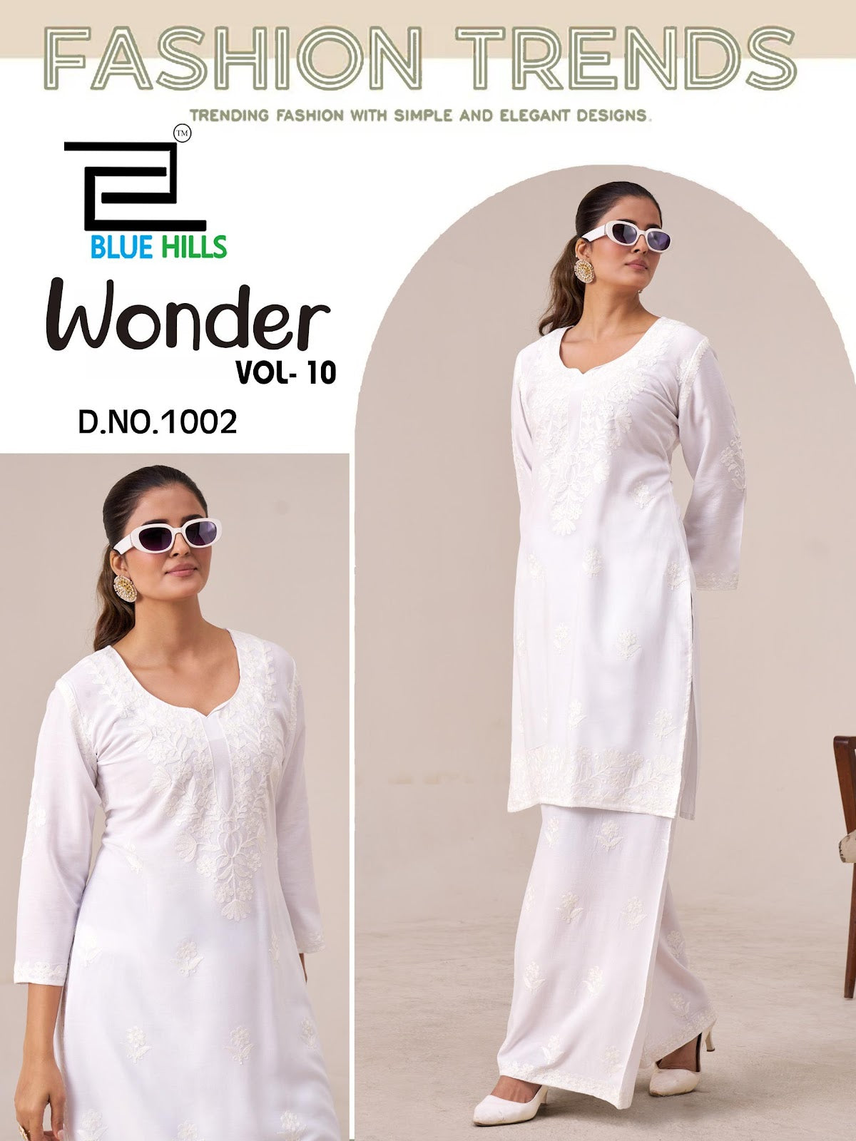Wonder Vol 10 Blue Hills Rayon 14Kg Kurti Plazzo Set Wholesaler