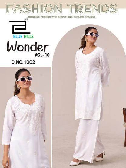 Wonder Vol 10 Blue Hills Rayon 14Kg Kurti Plazzo Set Wholesaler
