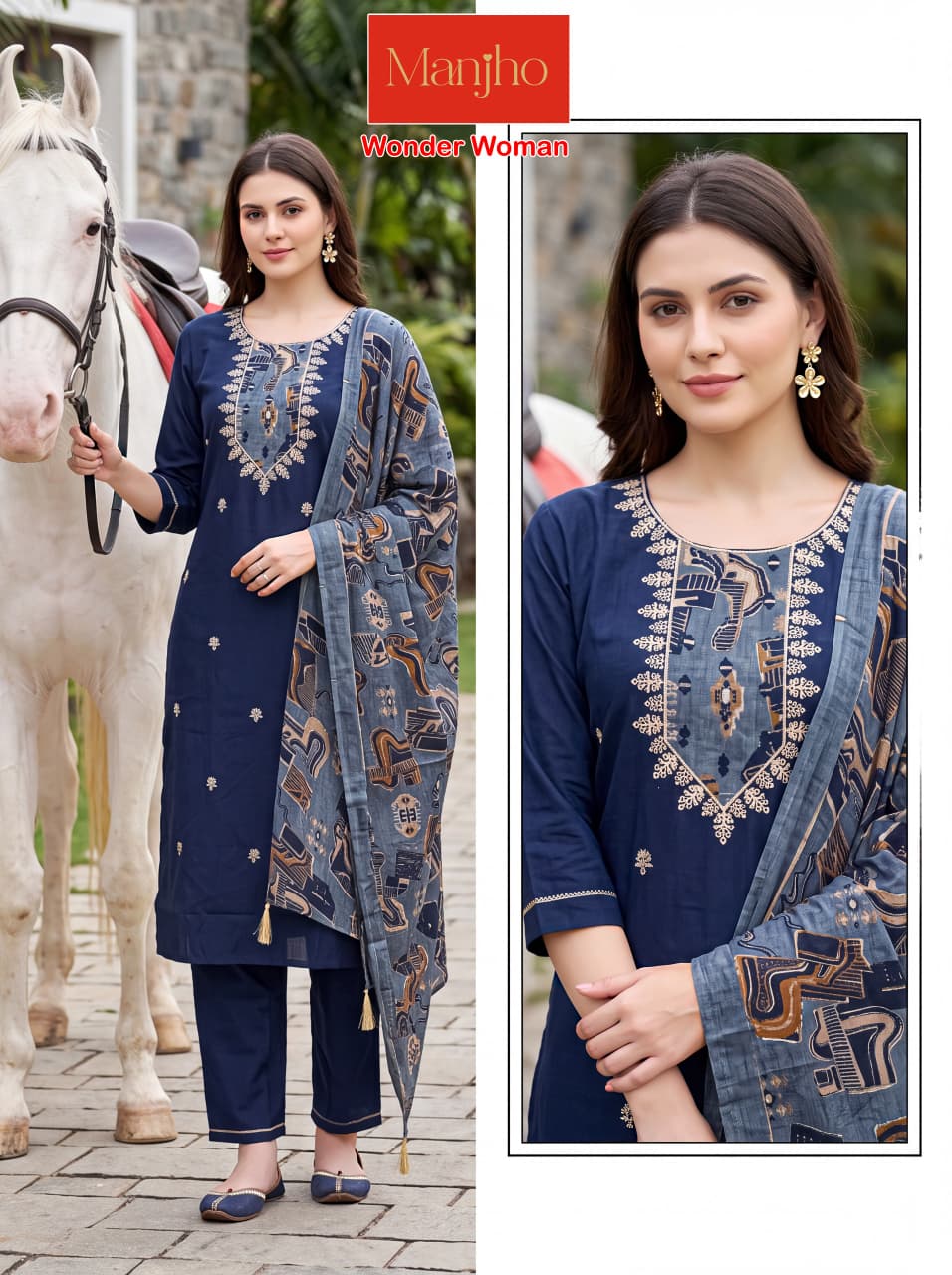 Wonder Woman Manjho Vatican Readymade Pant Style Suits Wholesaler Ahmedabad