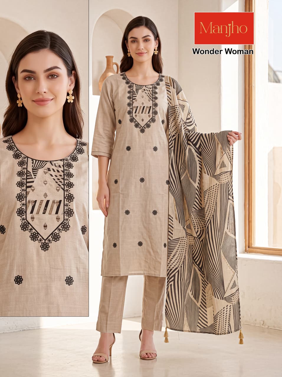 Wonder Woman Manjho Vatican Readymade Pant Style Suits Wholesaler Ahmedabad