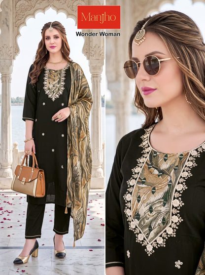 Wonder Woman Manjho Vatican Readymade Pant Style Suits Wholesaler Ahmedabad
