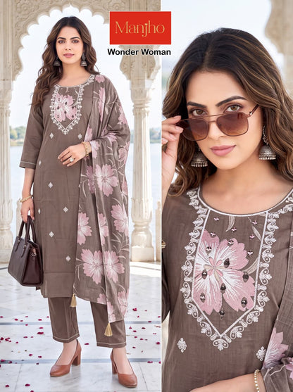 Wonder Woman Manjho Vatican Readymade Pant Style Suits Wholesaler Ahmedabad