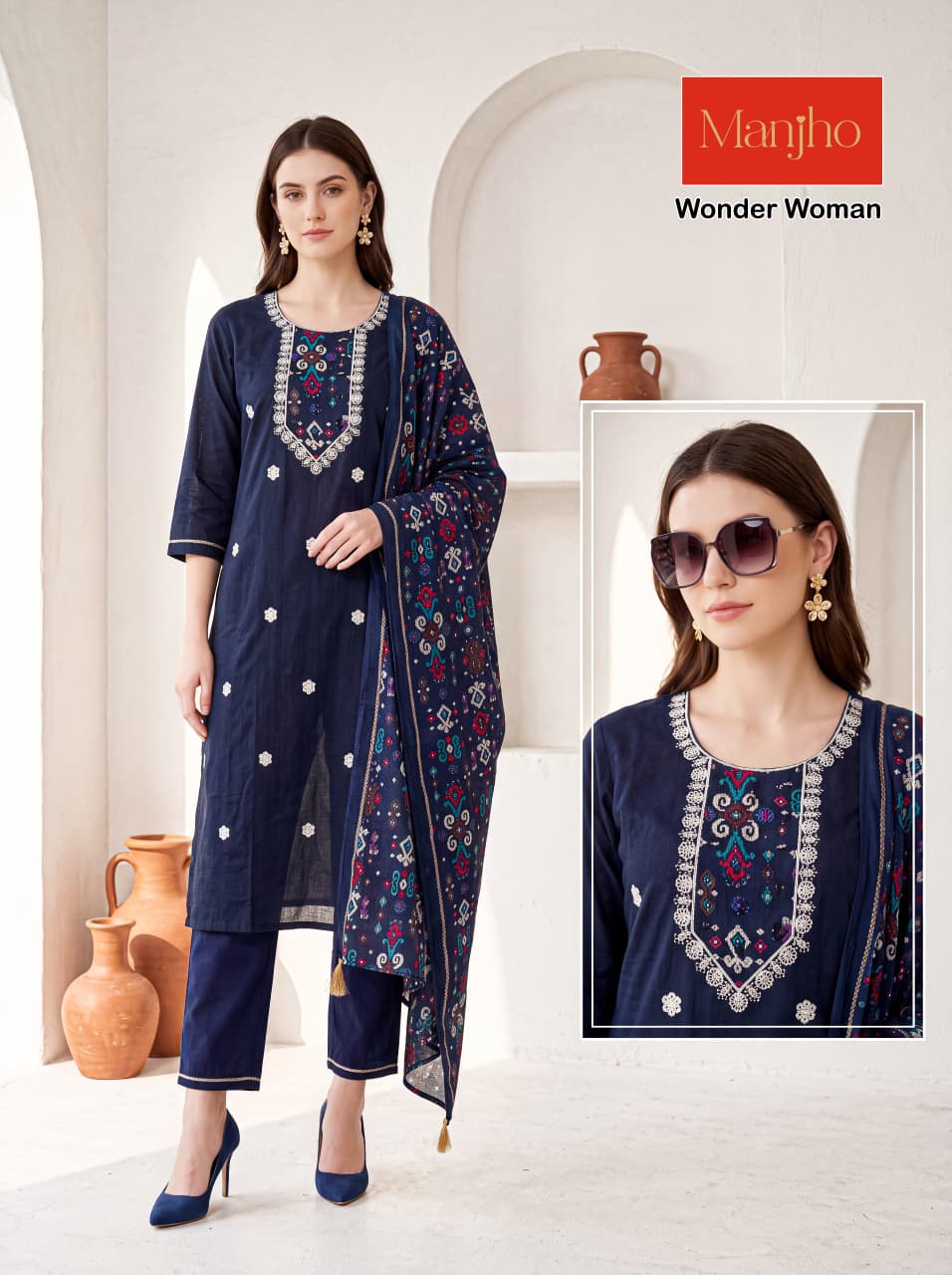 Wonder Woman Manjho Vatican Readymade Pant Style Suits Wholesaler Ahmedabad