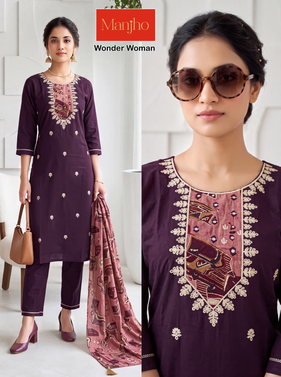 Wonder Woman Manjho Vatican Readymade Pant Style Suits Wholesaler Ahmedabad