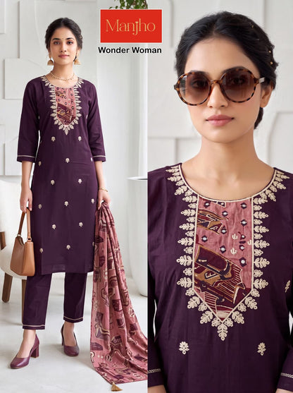 Wonder Woman Manjho Vatican Readymade Pant Style Suits Wholesaler Ahmedabad
