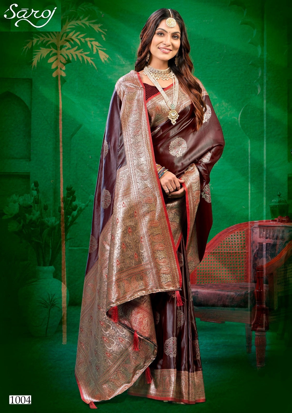 Wonderlook Satin Saroski 1 Saroj Silk Sarees Exporter
