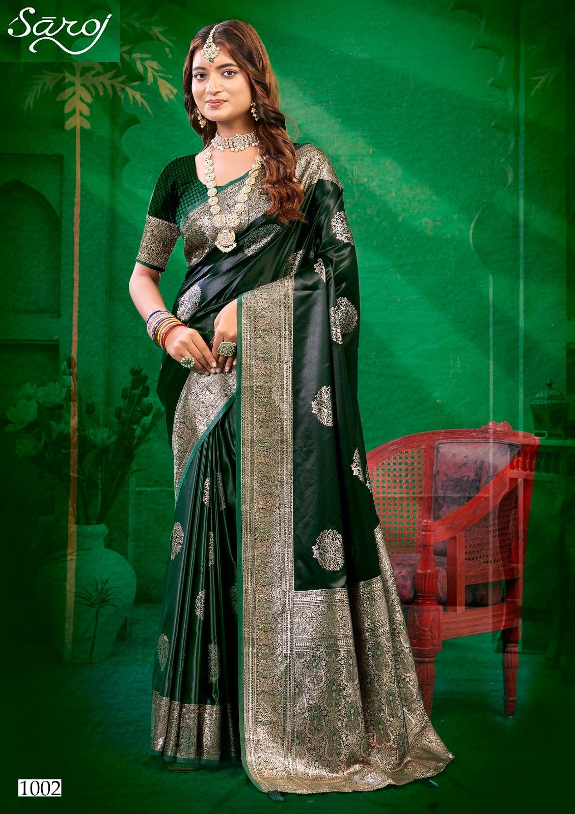 Wonderlook Satin Saroski 1 Saroj Silk Sarees Exporter