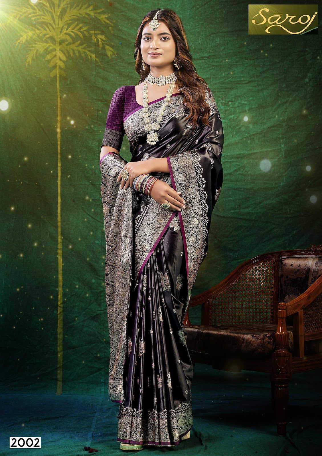 Wonderlook Satin Saroski 2 Saroj Silk Sarees Manufacturer