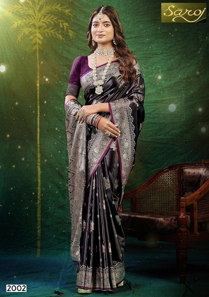 Wonderlook Satin Saroski 2 Saroj Silk Sarees Manufacturer