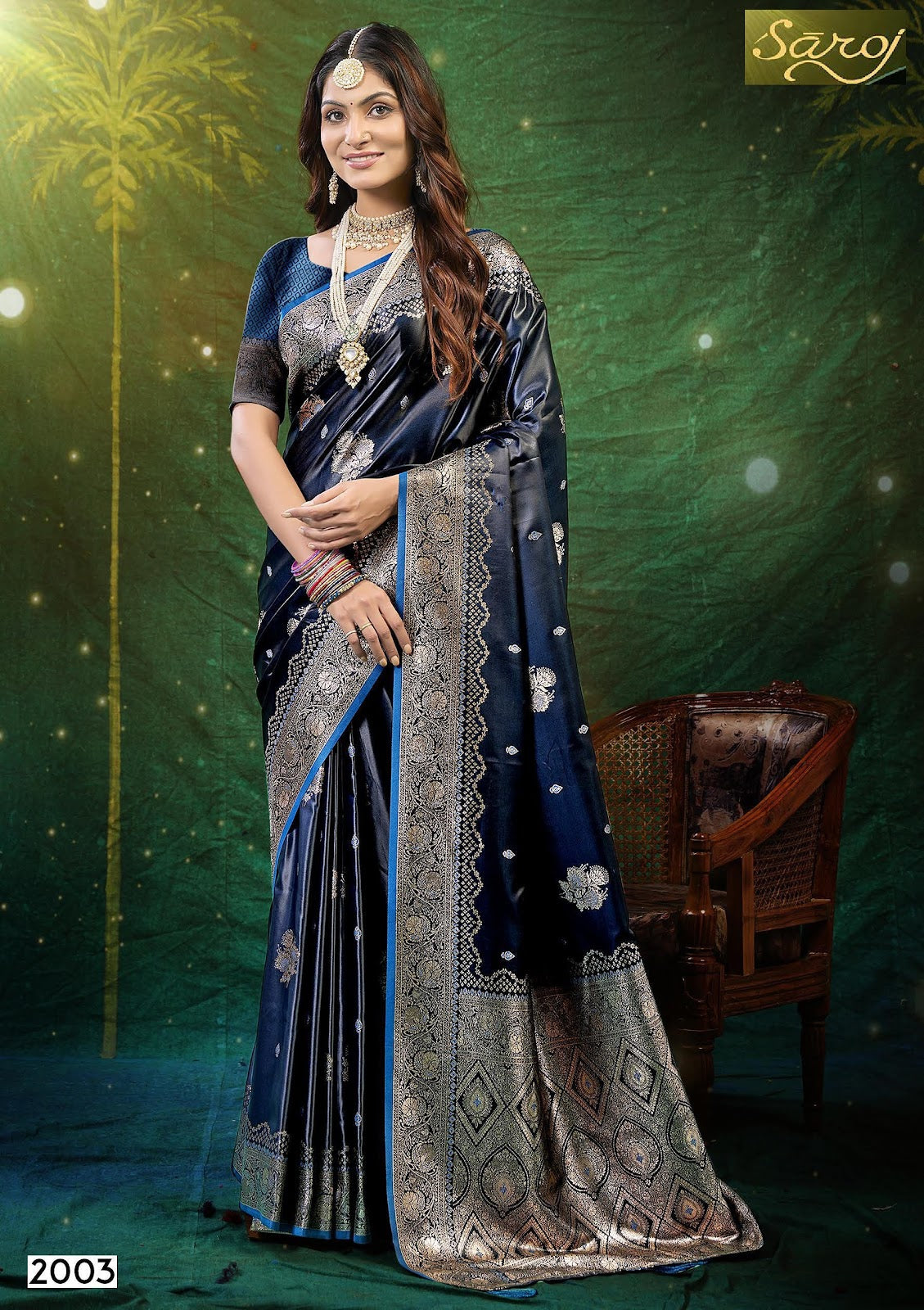 Wonderlook Satin Saroski 2 Saroj Silk Sarees Manufacturer