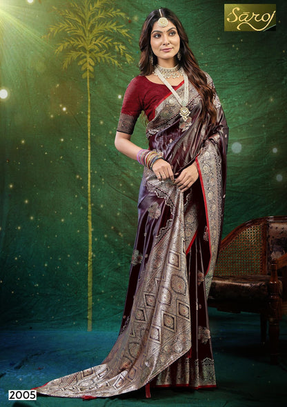 Wonderlook Satin Saroski 2 Saroj Silk Sarees Manufacturer