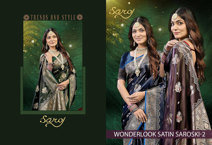 Wonderlook Satin Saroski 2 Saroj Silk Sarees Manufacturer