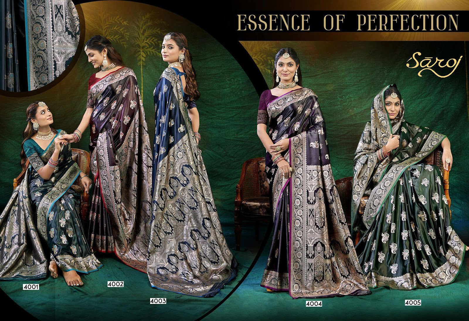 Wonderlook Satin Saroski 4 Saroj Silk Sarees Supplier