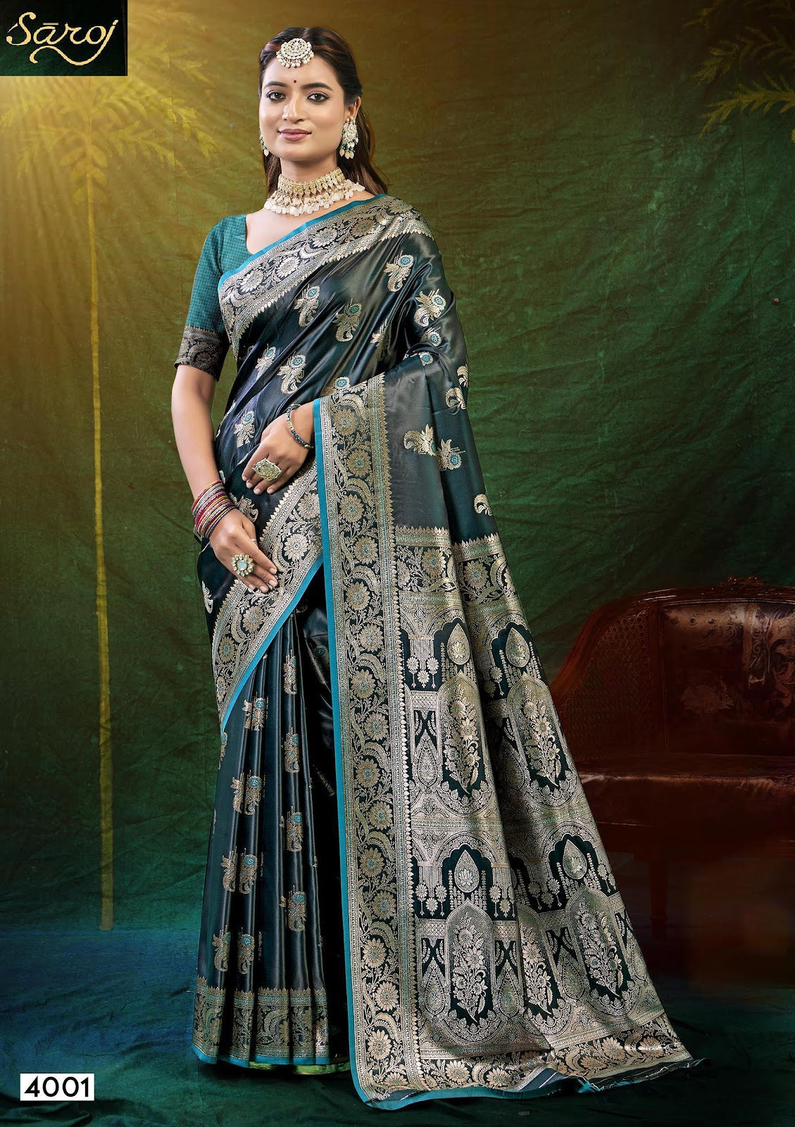 Wonderlook Satin Saroski 4 Saroj Silk Sarees Supplier